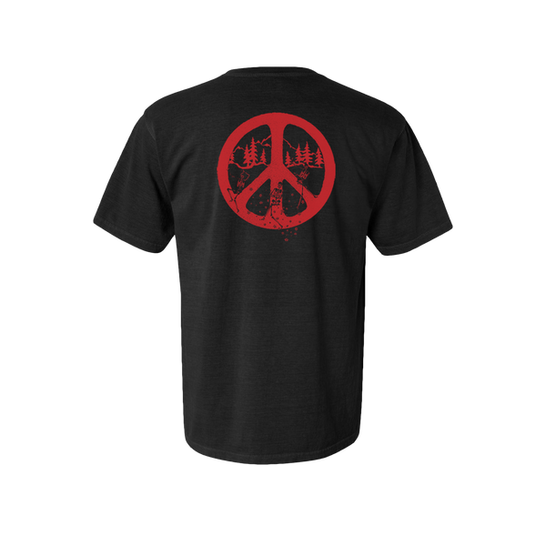 Peace Sign Tee (Black/Red Text)