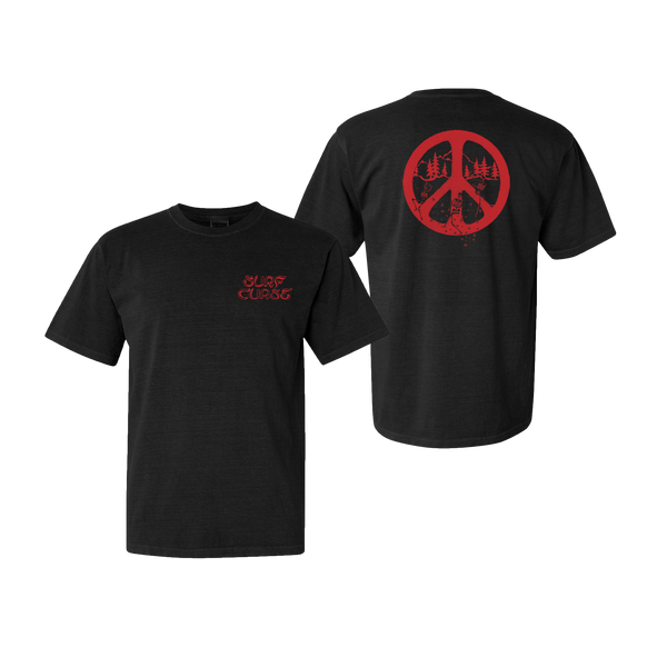 Peace Sign Tee (Black/Red Text)